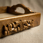 Gold-Accent Natural Tray