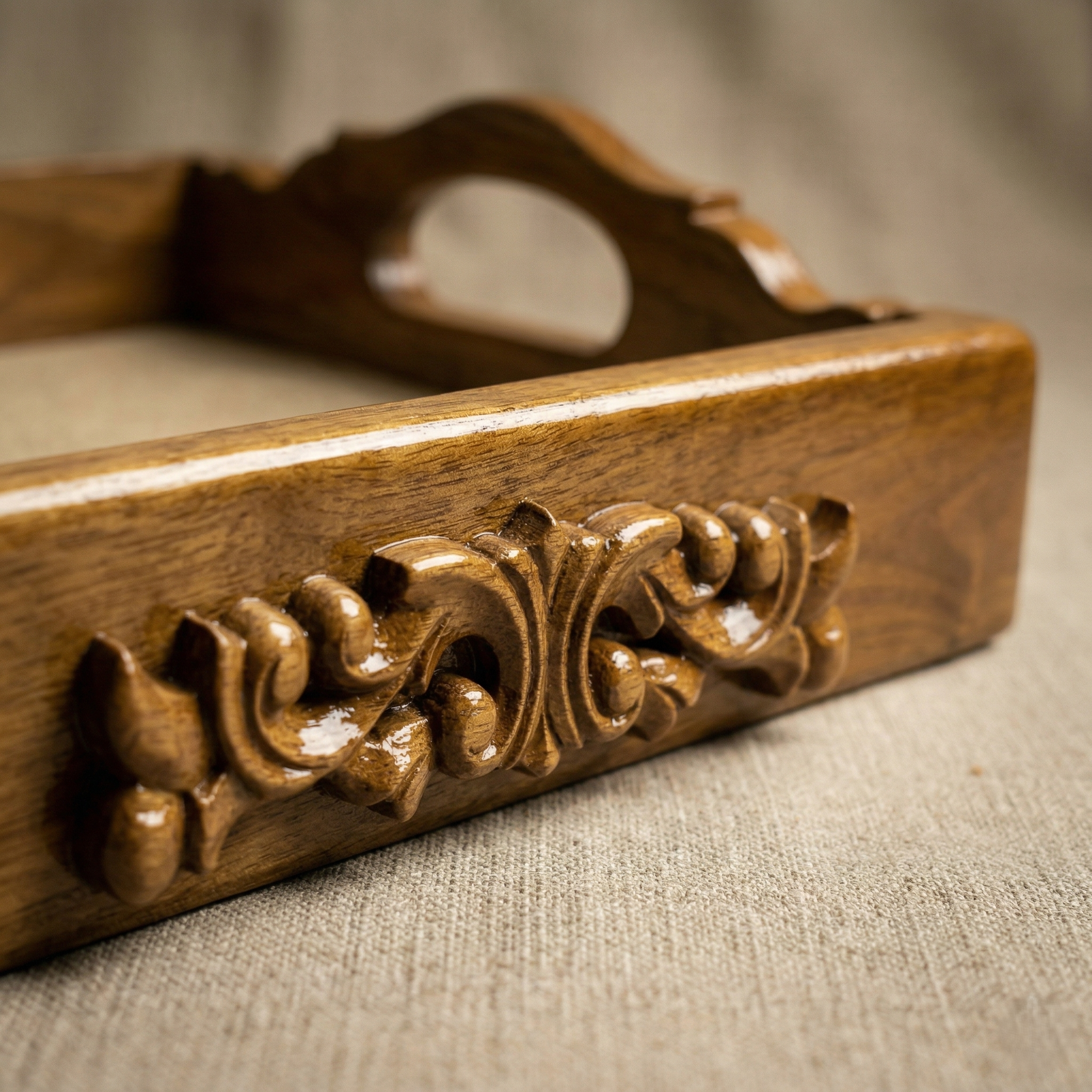 Gold-Accent Natural Tray