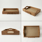 Gold-Accent Natural Tray