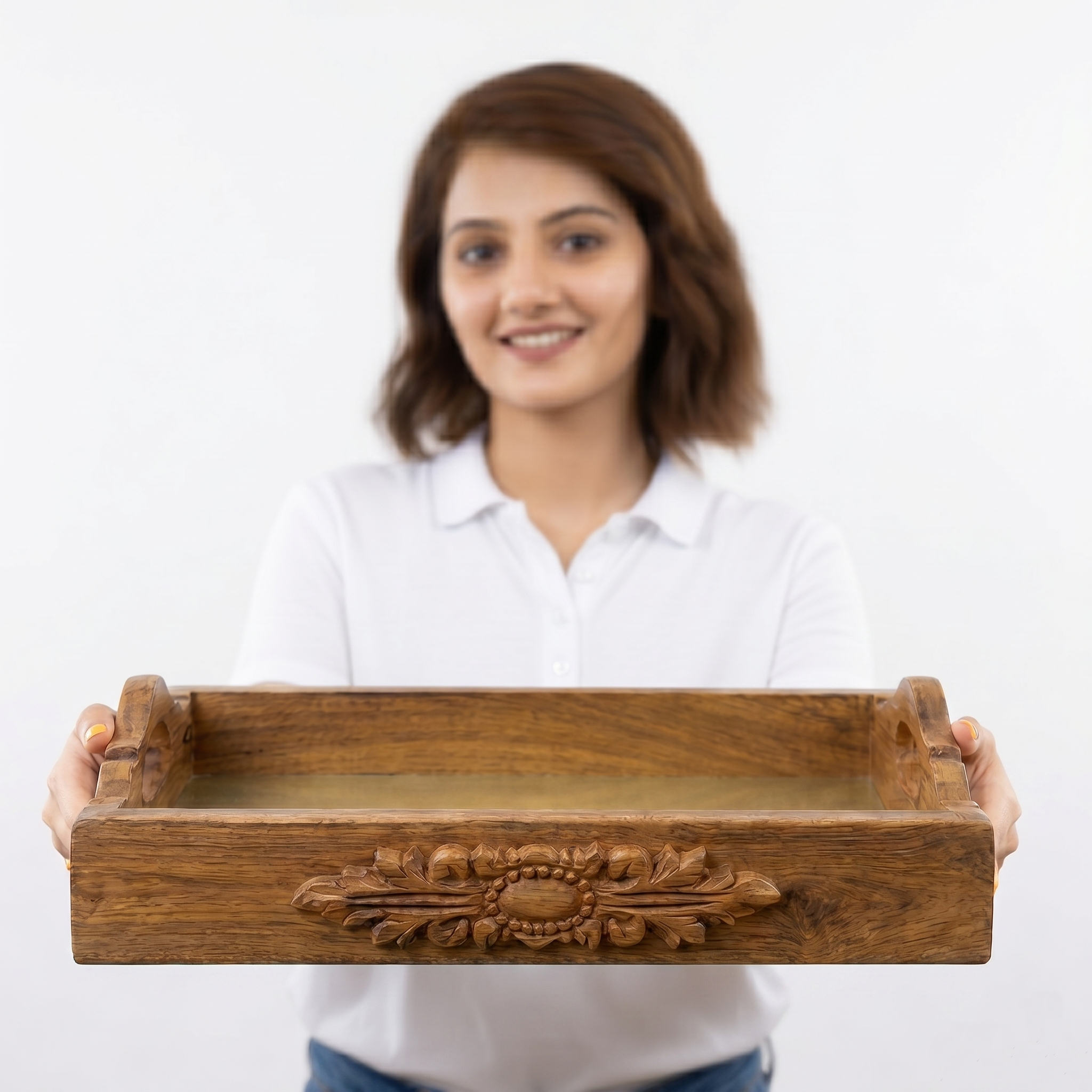 Darbar Natural Teak Tray