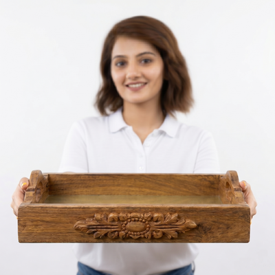 Darbar Natural Teak Tray