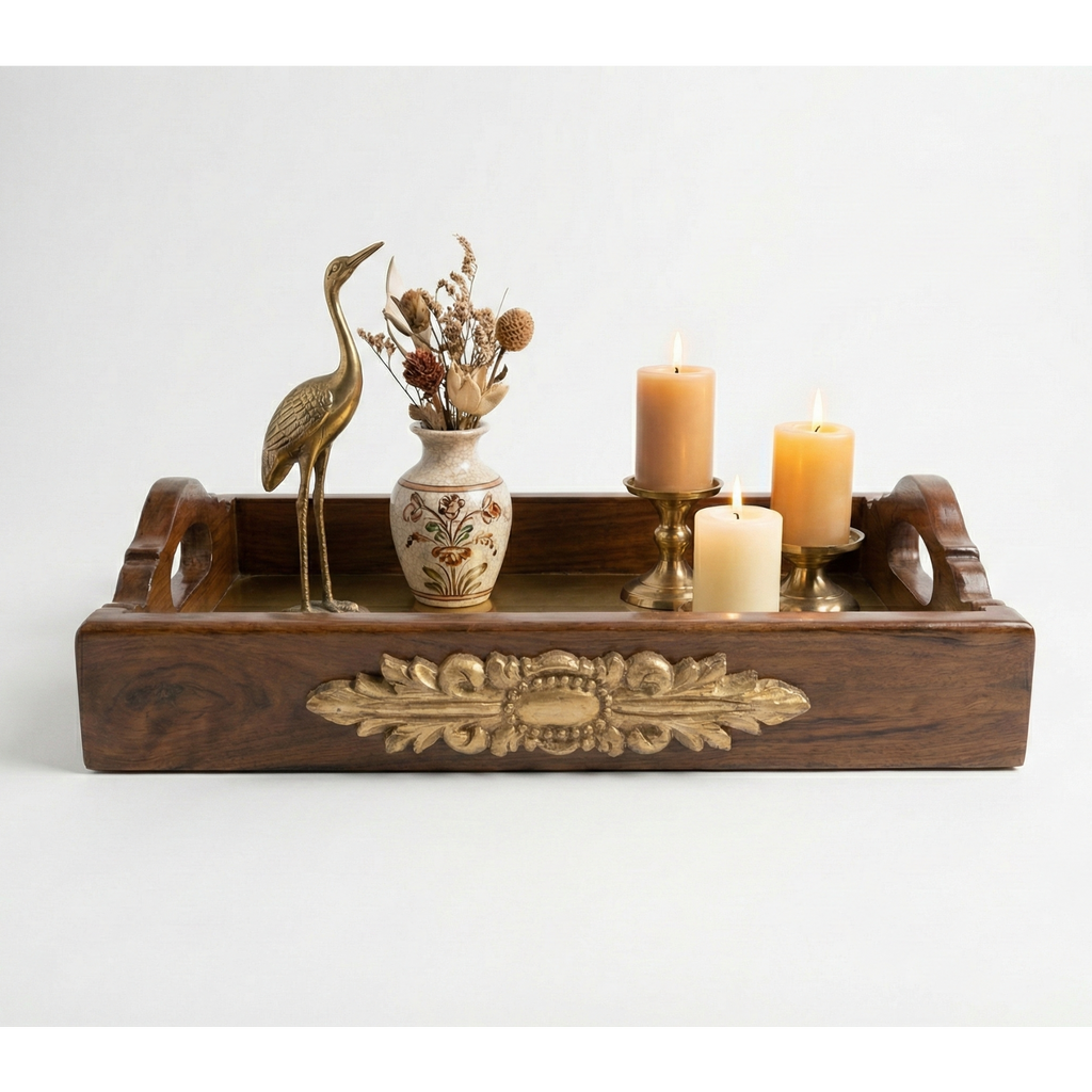Darbar Walnut Teak Tray