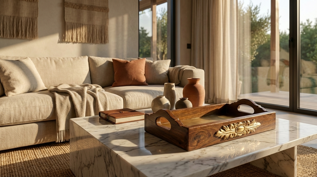 Darbar Walnut Teak Tray