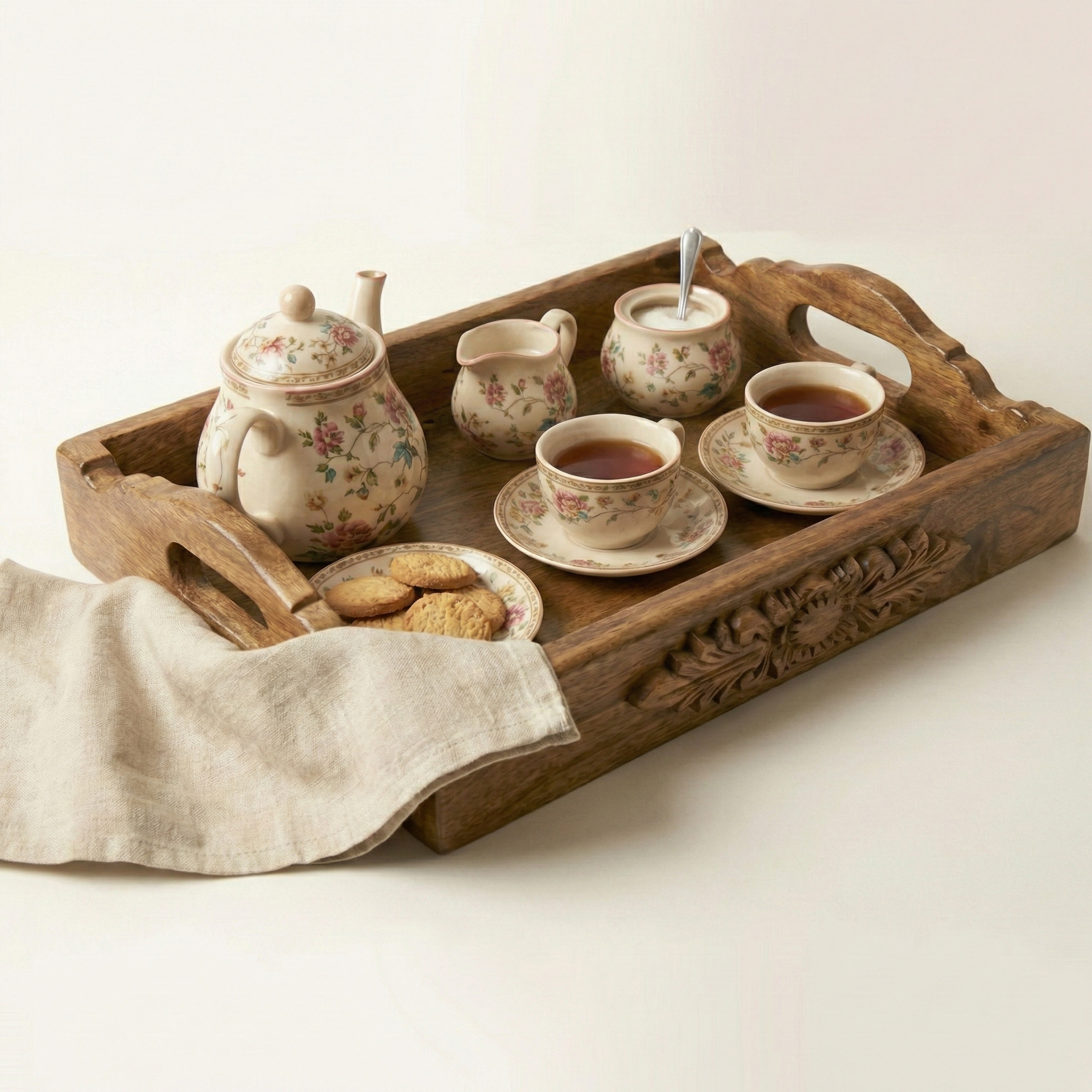 Darbar Natural Teak Tray