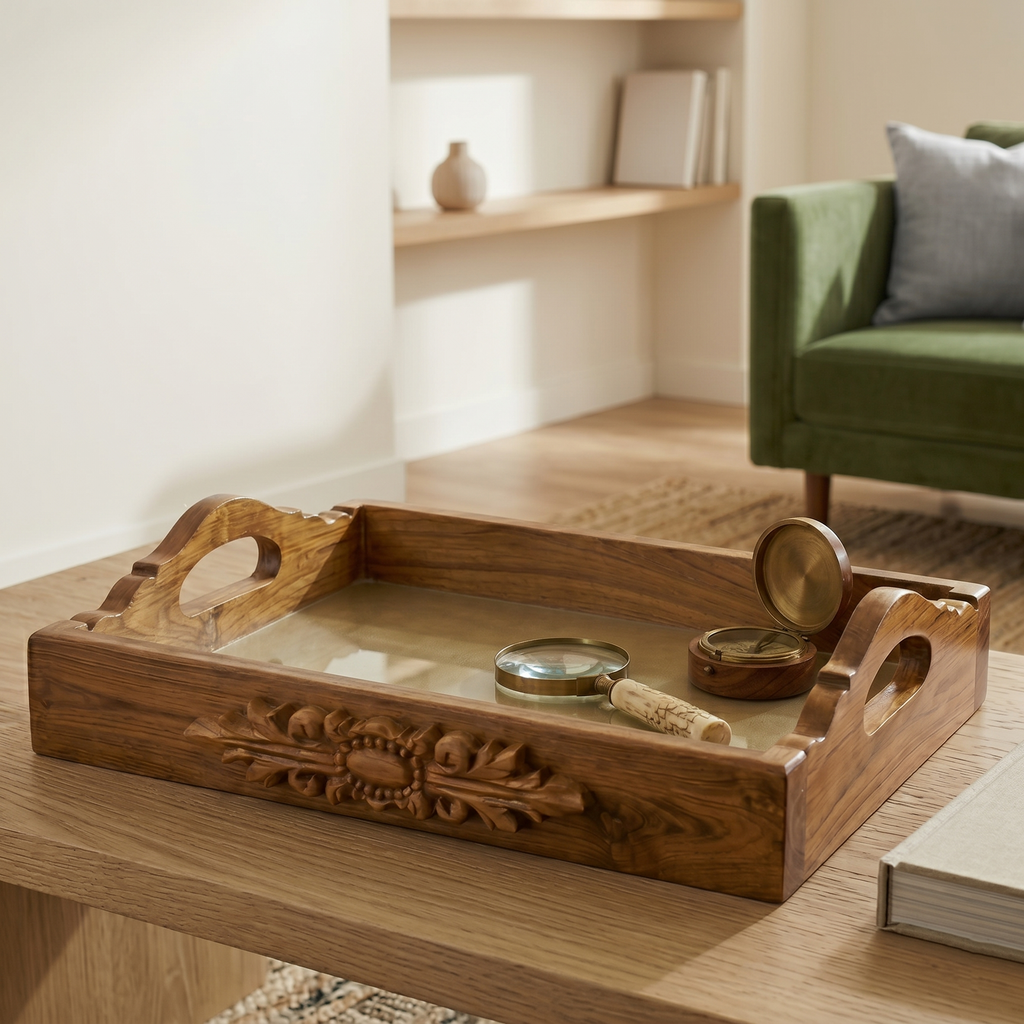 Darbar Natural Teak Tray