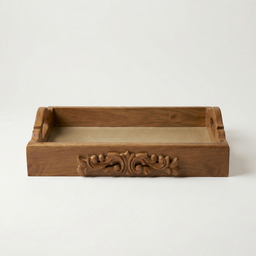 Gold-Accent Natural Tray
