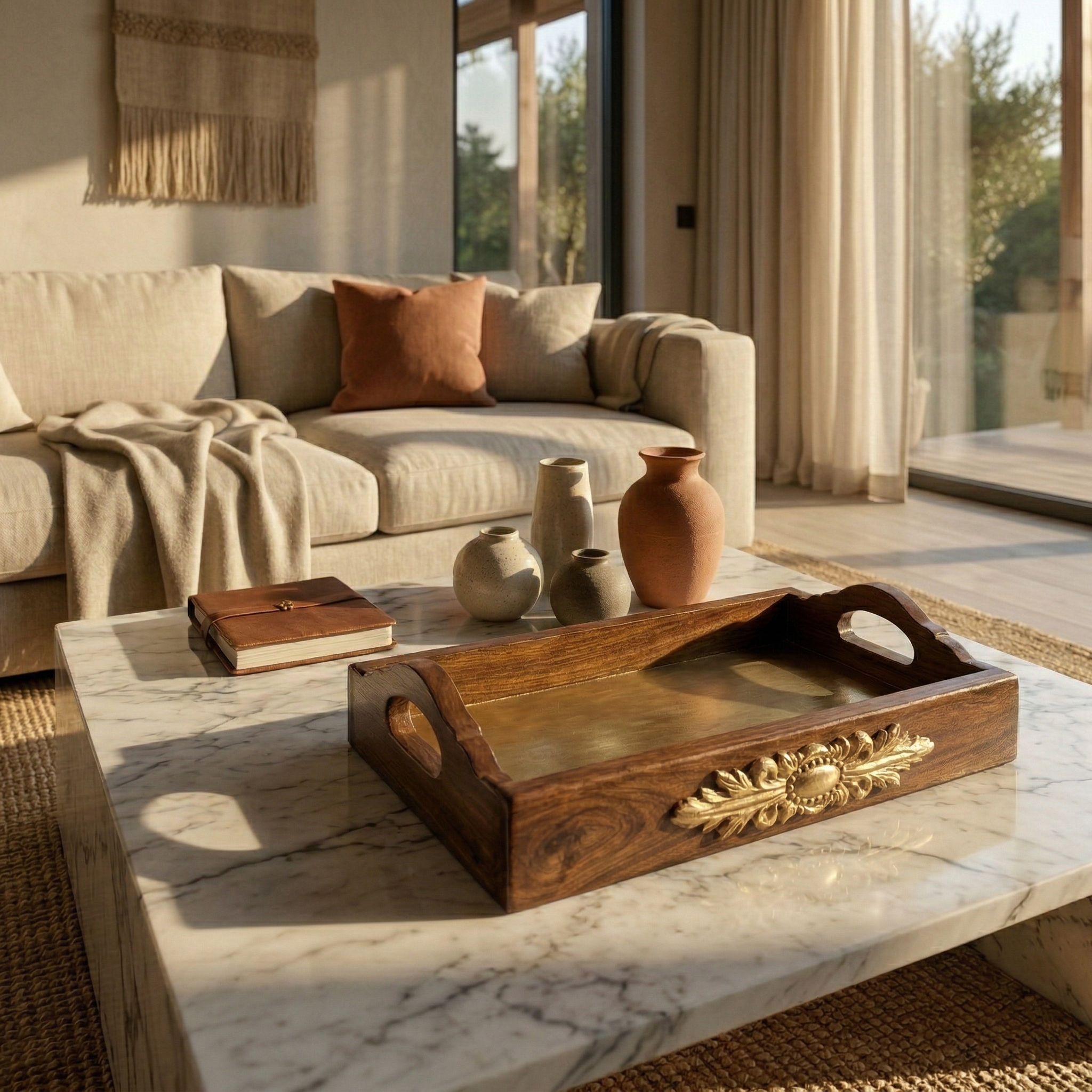 Darbar Walnut Teak Tray