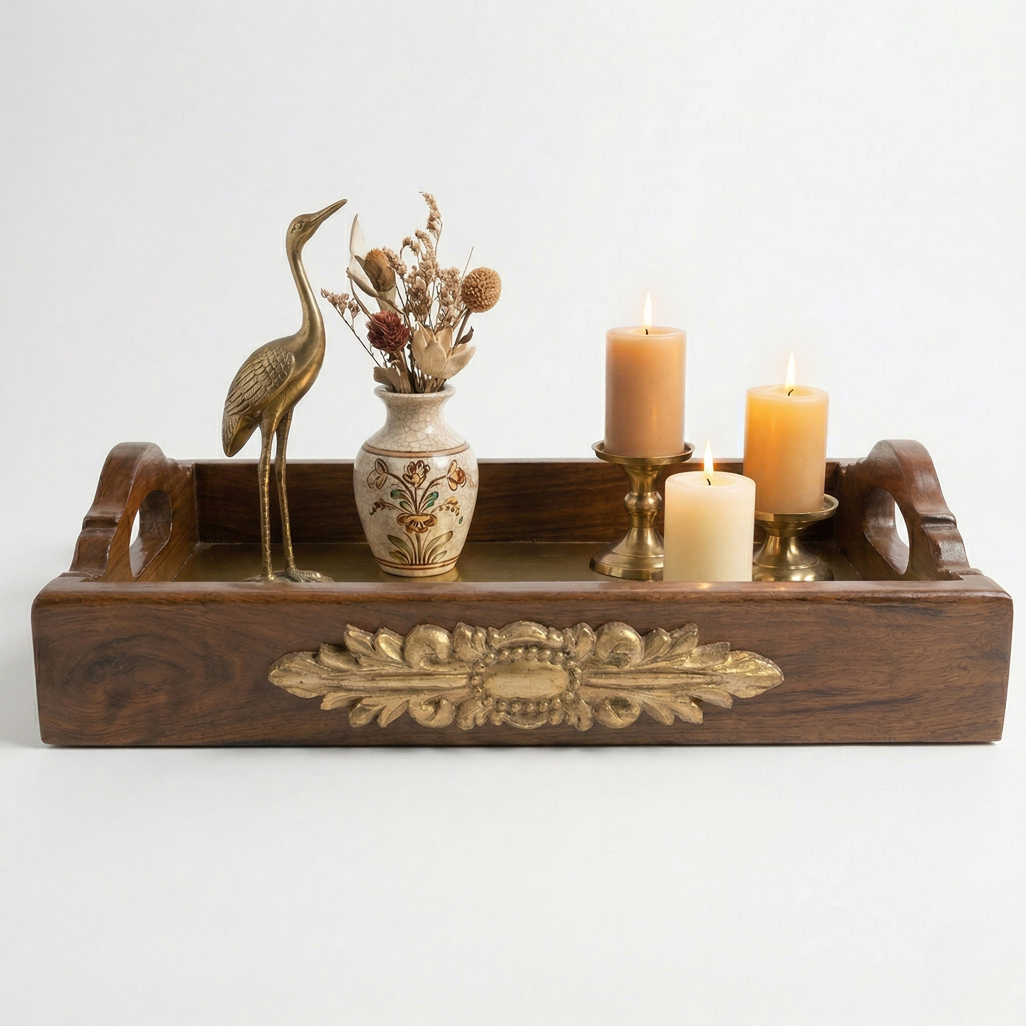 Darbar Walnut Teak Tray